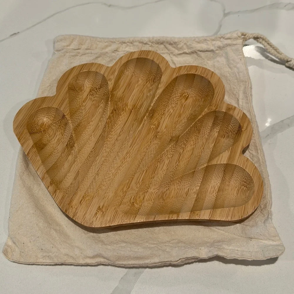 Beachly bamboo shell platter tray with bag